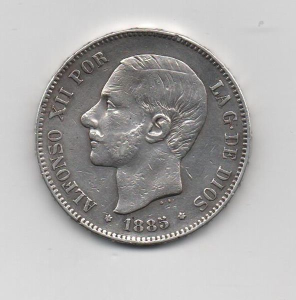 ALFONSO XII DEL AÑO 1885* 87 DE 5 PESETAS